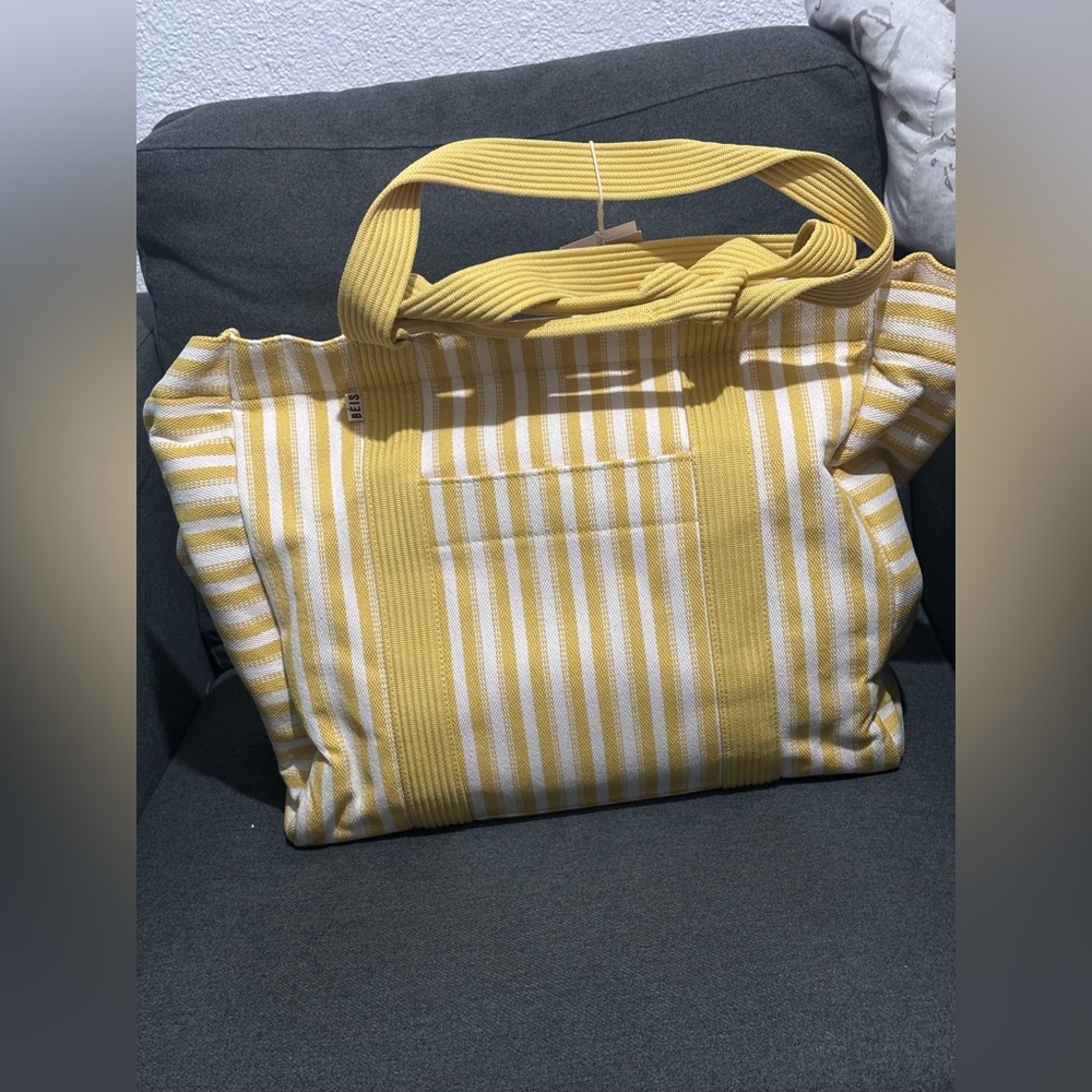 👜 BEIS The Summer Stripe Tote in Honey 👜